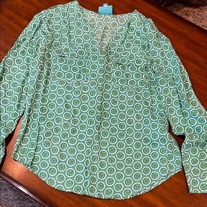Escapada Green Patterned Women's Top Large